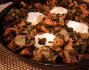 sweet potato and spinach hash