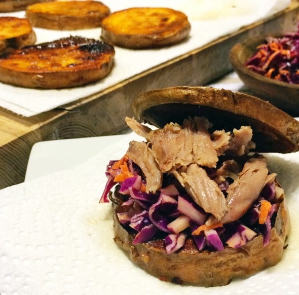 Duck Confit Sliders with Red Cabbage Slaw
