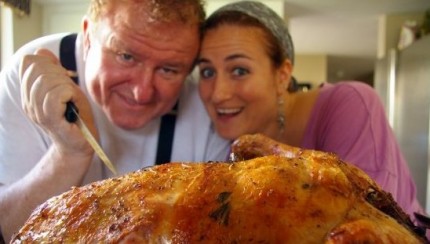 Dad, Daniella and a Turkey