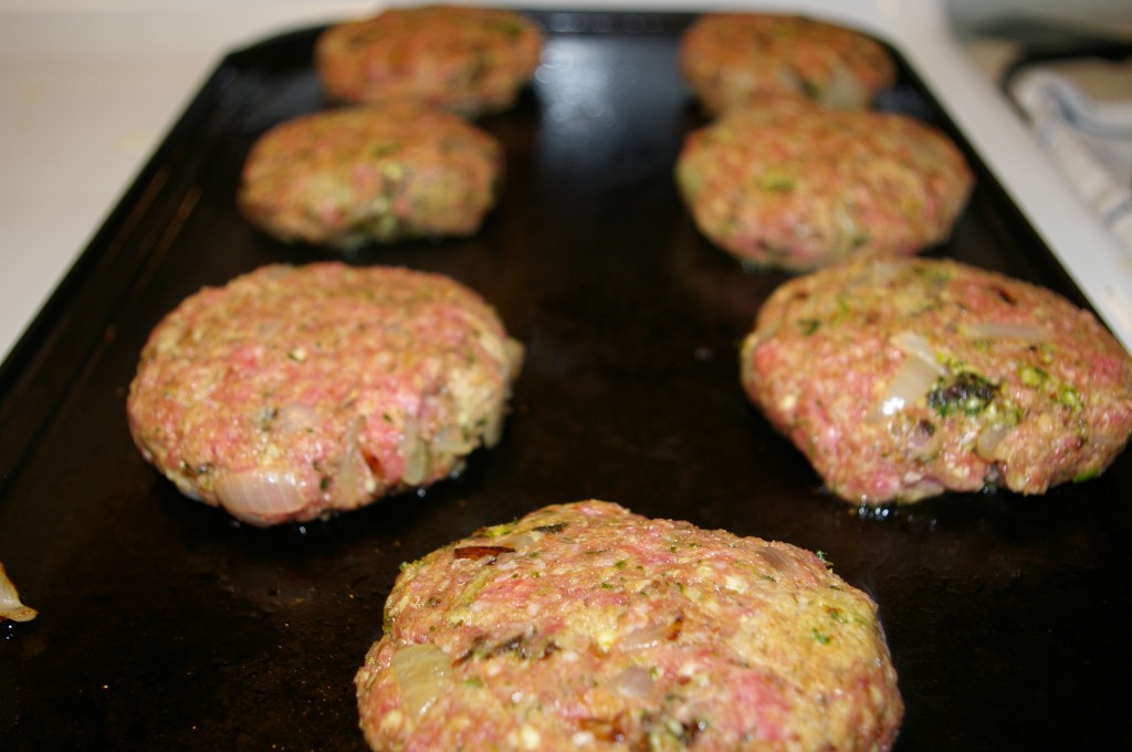 burgers on a griddle