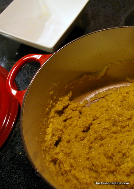 Cooked Polenta in a Dutch Oven