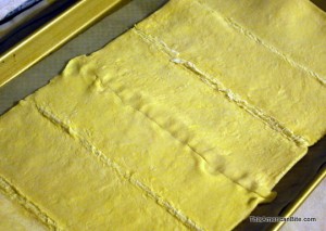 puff pastry on a cookie sheet