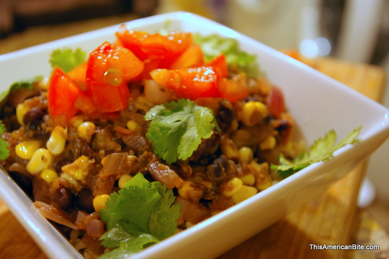 Vegetarian Chili with Black Beans and Sweet Corn