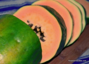 Sliced Papaya