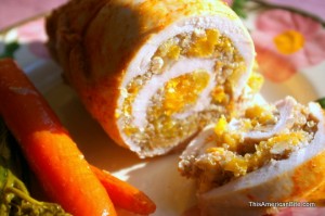 Turkey stuffed with quinoa and apricots
