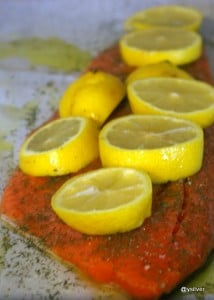 Salmon with lemons