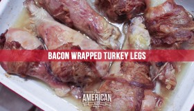Kosher Bacon Wrapped Turkey Legs