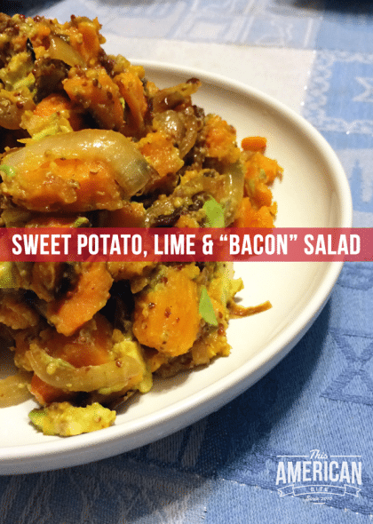 Kosher Bacon sweet potato lime salad.