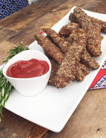 Almond Flax Chicken Strips with Smoky Ketchup - Dini Delivers