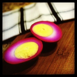 purple pickled eggs