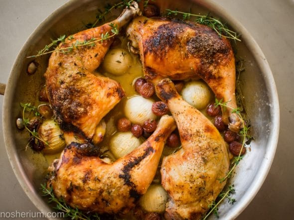 Honey Braised Chicken with Grapes and Onions - Nosherium
